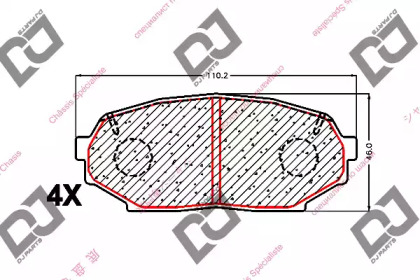 Комплект тормозных колодок DJ PARTS BP1668